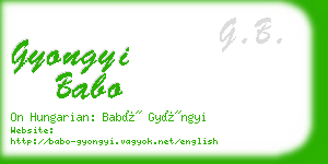 gyongyi babo business card